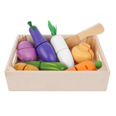 Детски дървен комплект за рязане - Зеленчуци