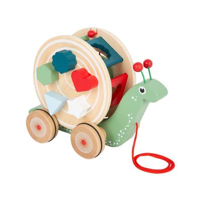 Дървена играчка за дърпане Охлюв със сортер Small Foot