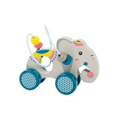 Слонче - дървена играчка за дърпане със спирала Small Foot