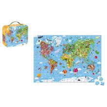 Детски пъзел - Карта на света Janod